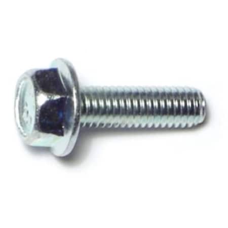 Midwest Fastener Class 10.9, M6-1.00 Flange Bolt, Zinc Plated Steel, 20 mm L, 20 PK 72984